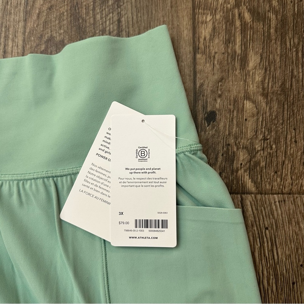 Athleta Stash Pocket Shorts Tennis Golf Skort Womens Size 3X Green - Picture 2 of 6